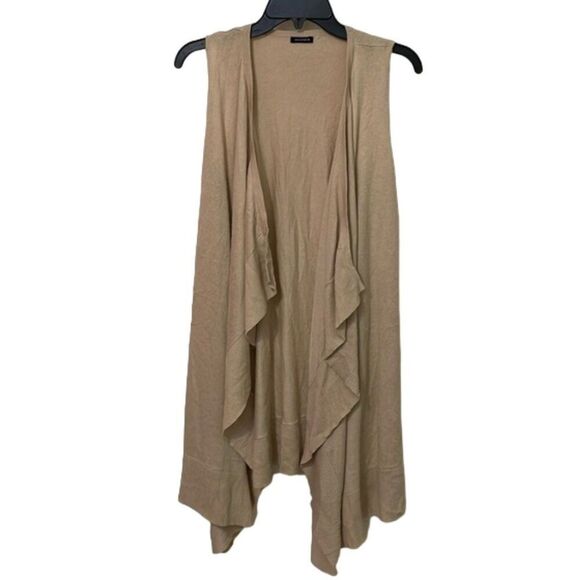 Magaschoni Beige Knit Open Cardigan Sweater Vest Womens Size Small? Lagenlook - Picture 1 of 9